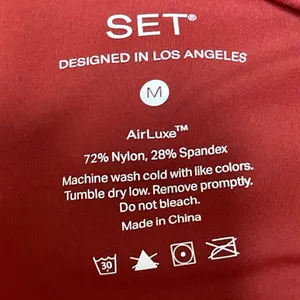 Set Active Women's Red High Rise Workout Gym Yoga Athletic Leggings Pants Size M thumbnail 4