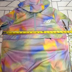 New Balance Womens Small Tie Dye Half Zip Hooded Windbreaker Jacket Multi‎ Color thumbnail 4