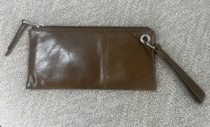 HOBO Vida Wristlet In Polished Leather - Truffle thumbnail 1