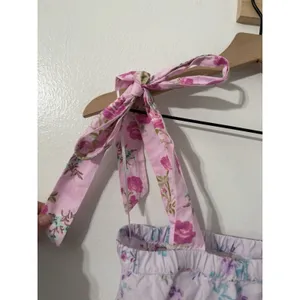 LoveShackFancy x Target Jeanne Tiered Dress 100% Cotton Tie Strap Babydoll Small thumbnail 6