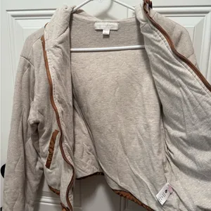 Spiritual Gangster Quilted Jacket Cream Tan 100% Cotton XS thumbnail 7