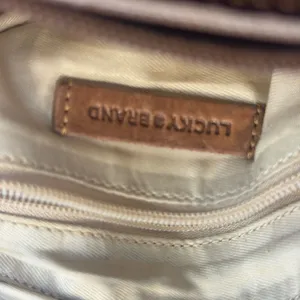 Lucky Brand Brown Leather Patchwork Crossbody Bag‎ Adjustable Strap Boho Western thumbnail 3
