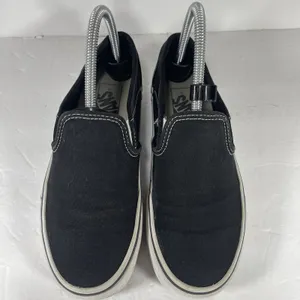 Vans Classic Slip-On Black/White Canvas Skate Shoes Women’s Size 6.5 thumbnail 4