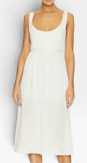WeWoreWhat Corset Midi Dress Whisper White Sleeveless Size Small NWT thumbnail 1