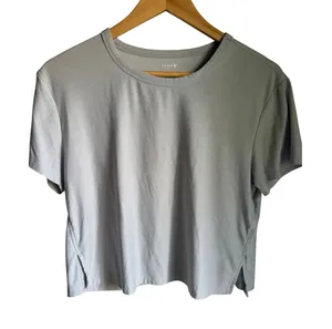 Old Navy Active CloudMotion Go-Dry Crop Tee Small Athleisure Light Grey thumbnail 1