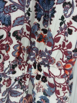 American Eagle Boho Floral Festival Hippie Peasant Concert Smocked Waist Romper thumbnail 6