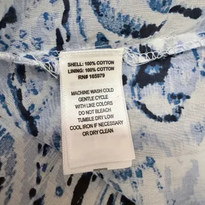 Cupio Skirt Medium Blue Peasant Boho Paisley Coastal Smocked Tiered 100%Cotton thumbnail 7