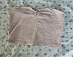 GARAGE Strapless Ruched Bandeau Top - Light Blush thumbnail 1