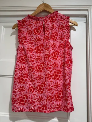 J.Crew Linen blend sleeveless ruffle top thumbnail 8