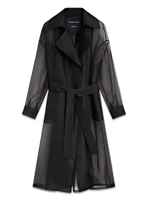 Technical organza trench coat with belt thumbnail 2