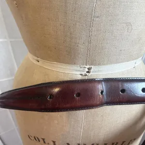 Vintage Y2K Brighton Womens 34 Brown Leather Gold Buckle Equestrian Western Belt thumbnail 4