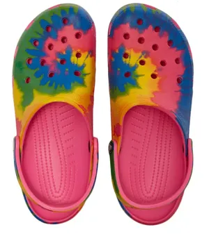 Crocs Classic Tie Dye Graphic Clog Electric Pink Multicolor Shoes Size 6 thumbnail 1