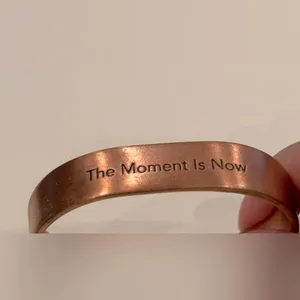 COPPER "The moment is now” HEALING MAGNETIC THERAPY BANGLE /CUFF thumbnail 3