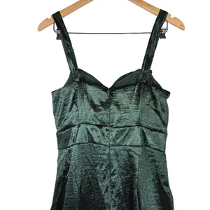 Lulus Emerald Green Satin Cutout Wide Leg Jumpsuit Size M Date to Remember‎ thumbnail 5