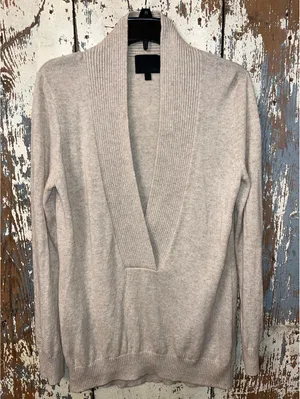 Intermix Women's minimalist preppy sweater, size medium, Cozy Cashmere Wool thumbnail 1