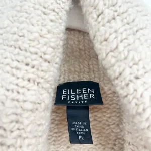 Eileen Fisher Womens Oatmeal Wool Camel Hair Boucle Cowl Neck Sweater‎ Size PL thumbnail 3