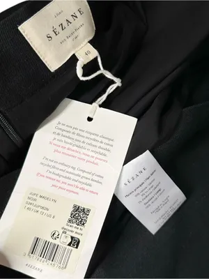 SÉZANE Madelyn Linen-Blend Midi Skirt, Black, FR40/US8 thumbnail 8