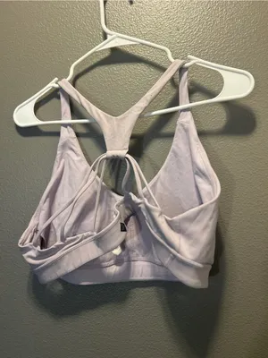 PrAna Strappy Sports Bra Purple Faded Plum Lilac Low Impact Yoga Plus Size XL thumbnail 2