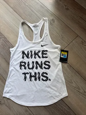 Nike Women's Size S Dri-FIT "Nike Runs This" Graphic Running Tank Top. NWT thumbnail 3