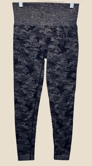 2237 | Gymshark Camo Seamless High Waisted Compression Leggings Grey Womens S thumbnail 1
