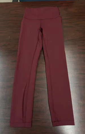 Lululemon Burgundy Leggings Size 0 thumbnail 1