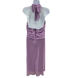 Connected NWT Apparel Halter Backless‎ Mauve Lavender Dress 16 Formal thumbnail 3