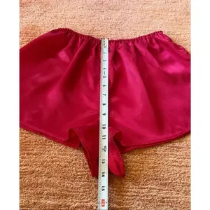 Red Satin Sleep Shorts Heart Embroidery Lingerie Size S thumbnail 6