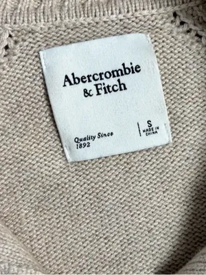 Abercrombie Cream Collared Knit Sweater thumbnail 3