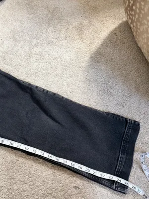 Pilcro Women’s The Skipper Cropped Jeans High Rise Wide Leg in Washed Black 28 thumbnail 14