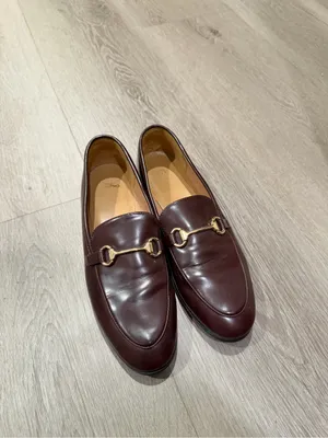H&M Dark Brown Cherry Reddish Leather Bit Loafers thumbnail 4