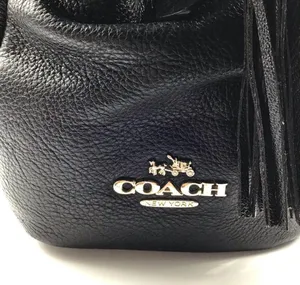 COACH black leather three compartment shoulder bag thumbnail 6