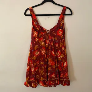Free People Intimately Red Floral Fairycore Coquette Sleeveless Mini Dress XS thumbnail 7