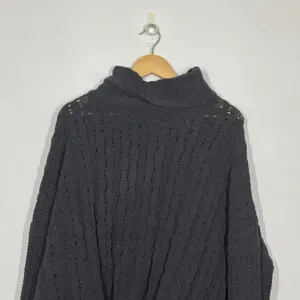 Pol Turtleneck Sweater Women's Medium Dark Gray Cable Knit High-Low Hem Pullover thumbnail 6