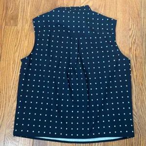Halara Womens Black White Polka Dot Tie Neck Sleeveless Blouse Size XS NWOT thumbnail 2
