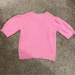 Happily Grey Pink Short Puff Sleeve Sweater thumbnail 7