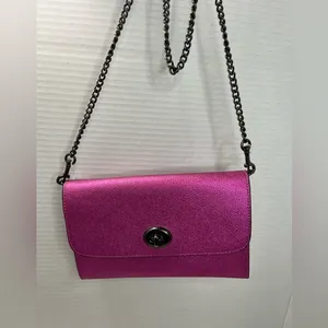 Coach Vibrant Pink Crossbody Bag with Chain Strap thumbnail 3