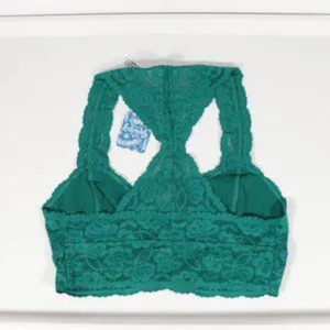 NWT Size S Free People Racerback Bralette Green Gallon Unlined Bralette thumbnail 2