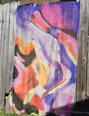 Multicolired Scarf 43x71" Pink thumbnail 1