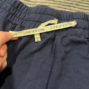 Life Is Good Women's Blue Pajama Sleep Shorts pockets drawstring waist See Pics thumbnail 4