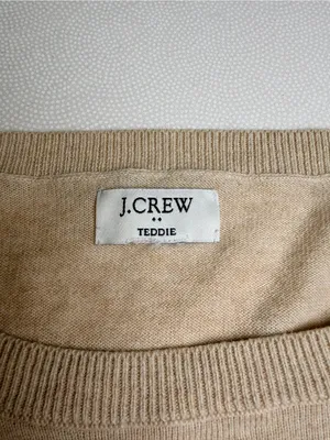 J.Crew Teddie Sweater Women Beige Tan Lightweight Crew Neck Long Sleeve thumbnail 5