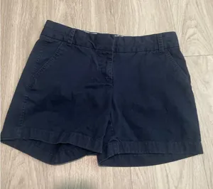 J. Crew Dark Navy High-Rise Chino Shorts thumbnail 1