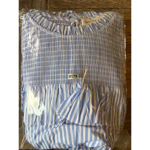English Factory‎ Blue White Striped Smocked Ruffle Puff Sleeve Top thumbnail 6