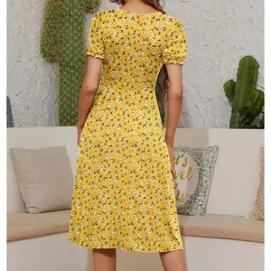 MYONE Boho Floral Print Square Neck Midi Dress Size XL New Without Tag thumbnail 2