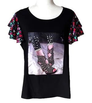 Why Dress Stilettos Ruffle Sleeve Top XL thumbnail 1