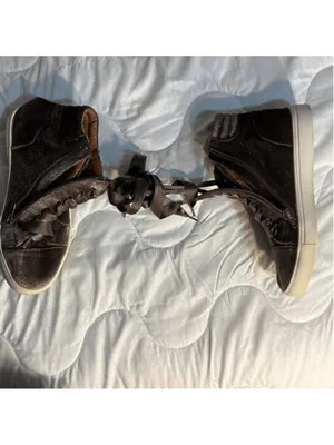 Steve Madden "Jane" Velvet High-Top Sneakers s7.5 thumbnail 7