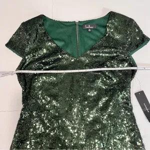 NWT Lulus Kasson Green Sequin Bodycon Mini Dress‎ MEDIUM thumbnail 9