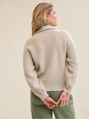 Aerie Heather Fawn Classic Quarter Button Sweater New Size XXS thumbnail 3