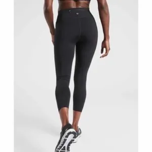 Athleta Black Mid Rise Velocity Laser Cut Capri Leggings XSP thumbnail 2