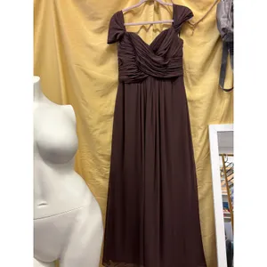 Dessy Collection Vivian Diamond‎ Espr. Brown Bridesmaid Gown Dress 1D22 Size 12 thumbnail 8