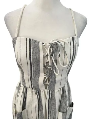 Reformation Ellen Linen Midi Dress Louisiana Stripe Size 4 thumbnail 5